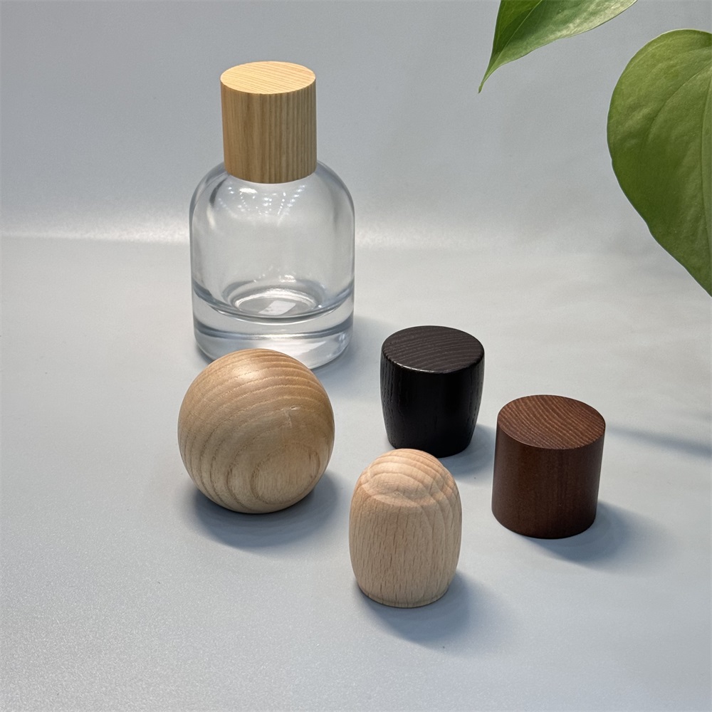 Customizable wooden perfume cap